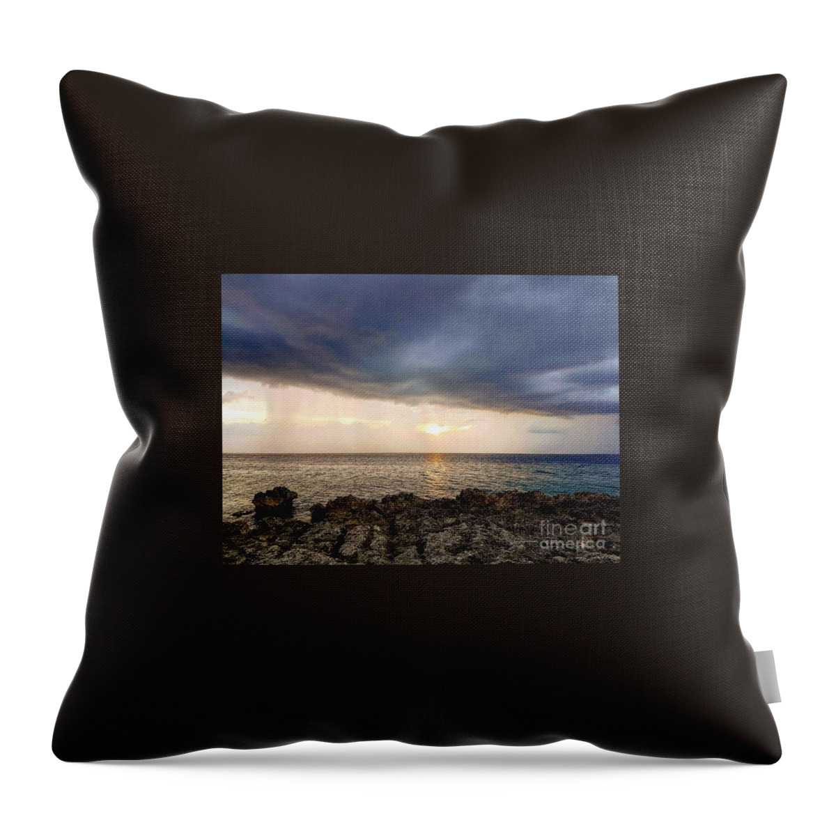 Water Throw Pillow featuring the photograph Macabuca Sunset by Jerome Wilson