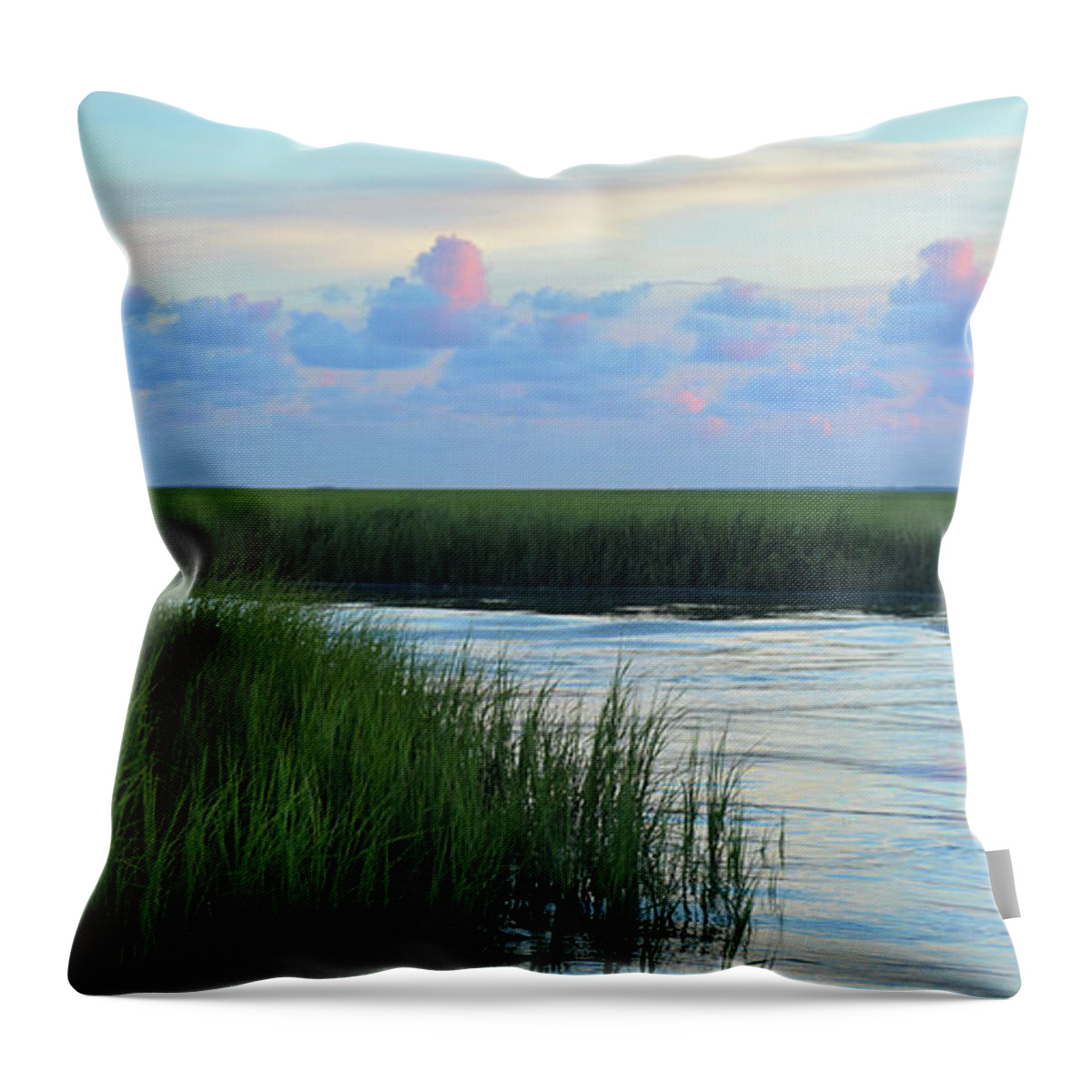 Water Throw Pillow featuring the photograph Machete Flats at Dusk by Jerry Griffin