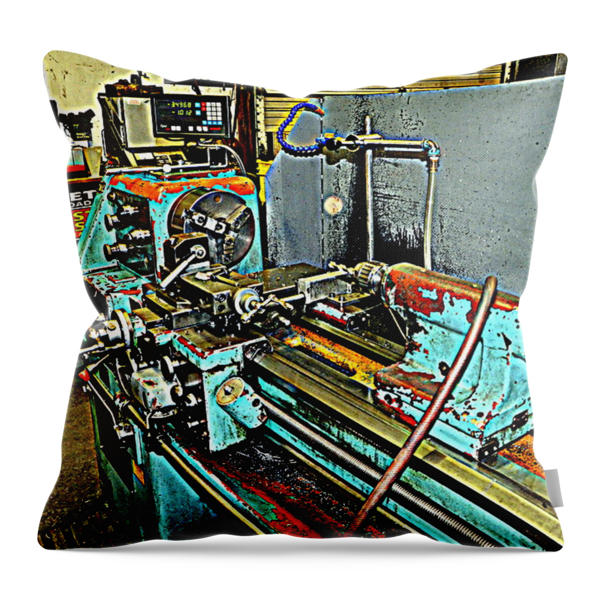 Machinist Throw Pillow featuring the photograph Machinist Equipment Series 1 by Antonia Citrino