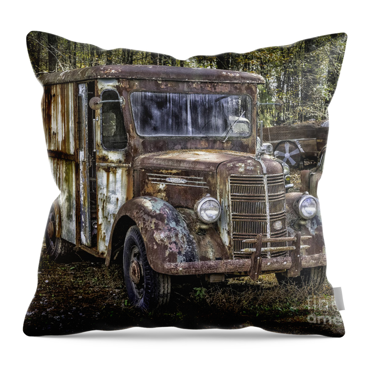 Mack Throw Pillow featuring the photograph Very Old Mack Truck by Walt Foegelle