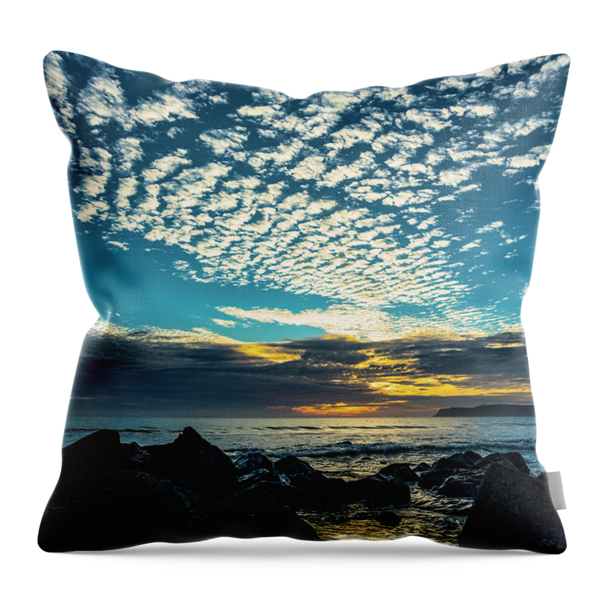 Coronado Throw Pillow featuring the photograph Mackerel Sky by Dan McGeorge