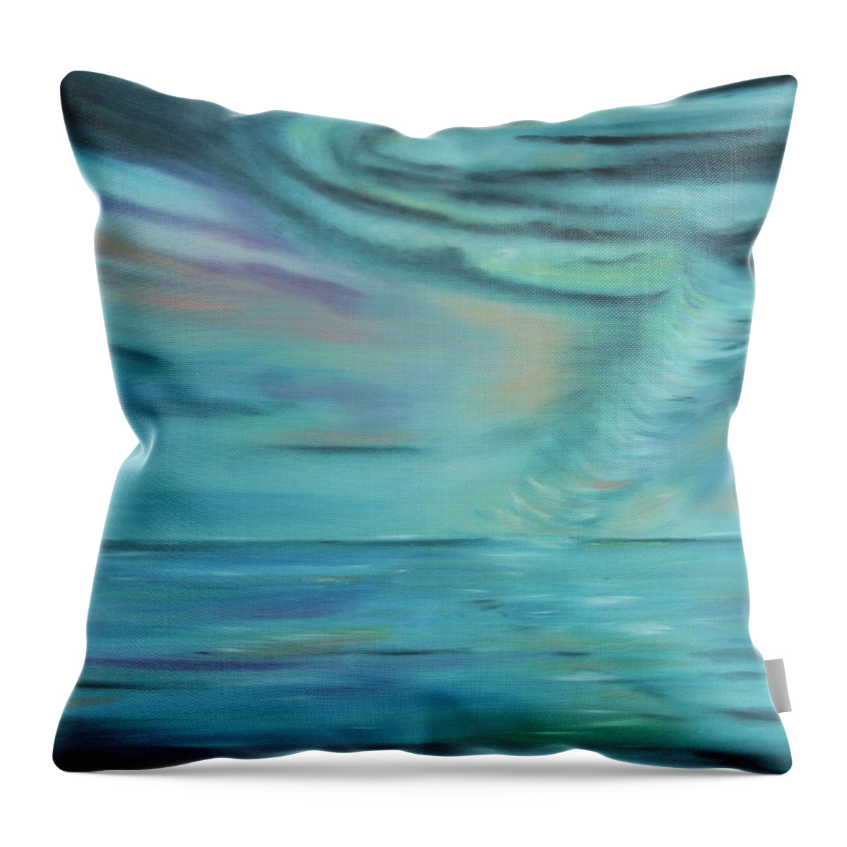 Blue Throw Pillow featuring the painting Mad Blue by Neslihan Ergul Colley