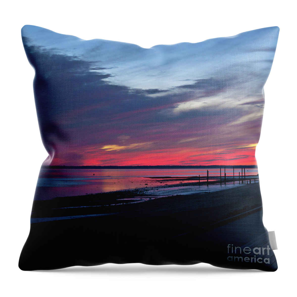 Coast Throw Pillow featuring the photograph Magic Summer Sunset on the West Coast of Denmark by Silva Wischeropp