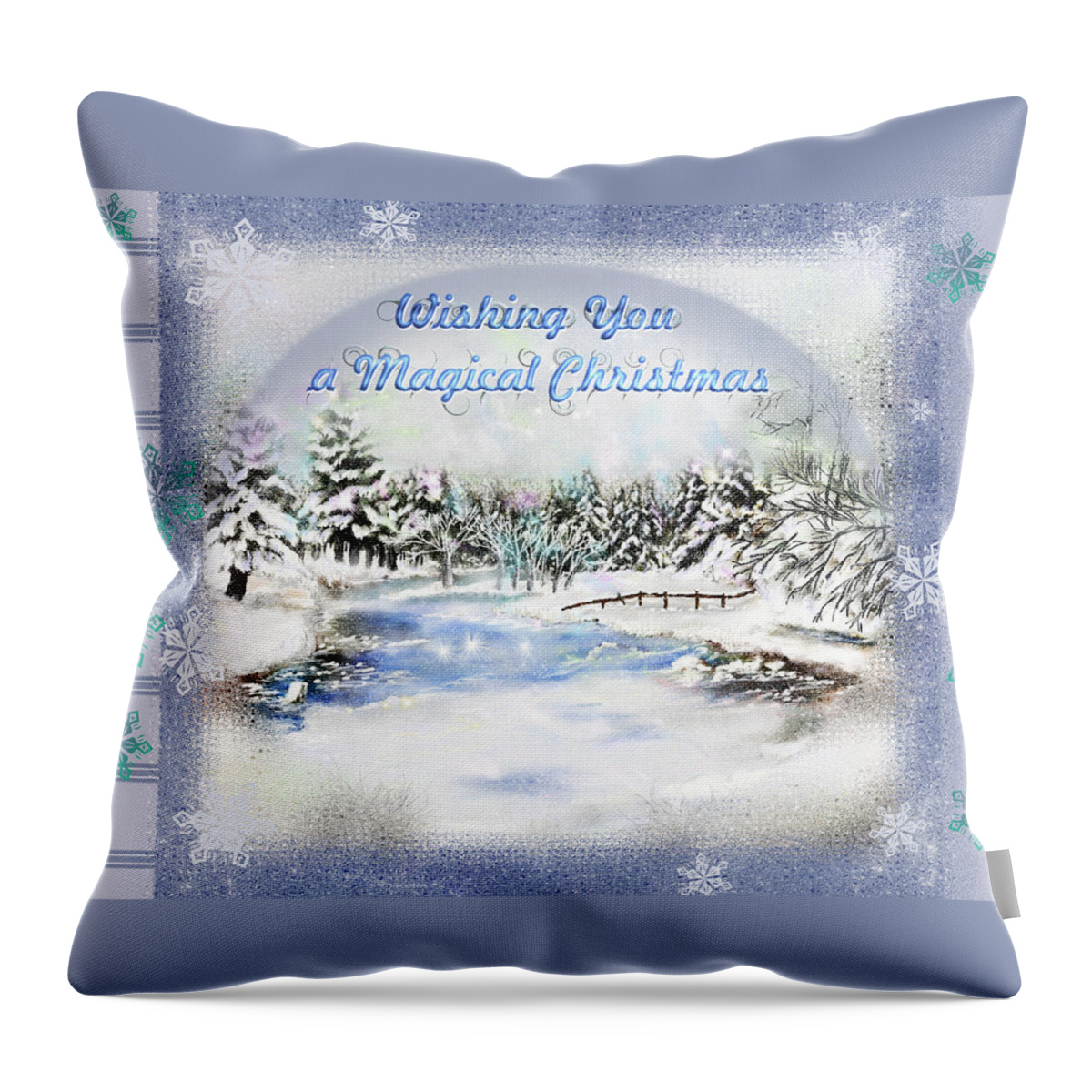 Christmas Throw Pillow featuring the painting Magical Christmas by Susan Kinney
