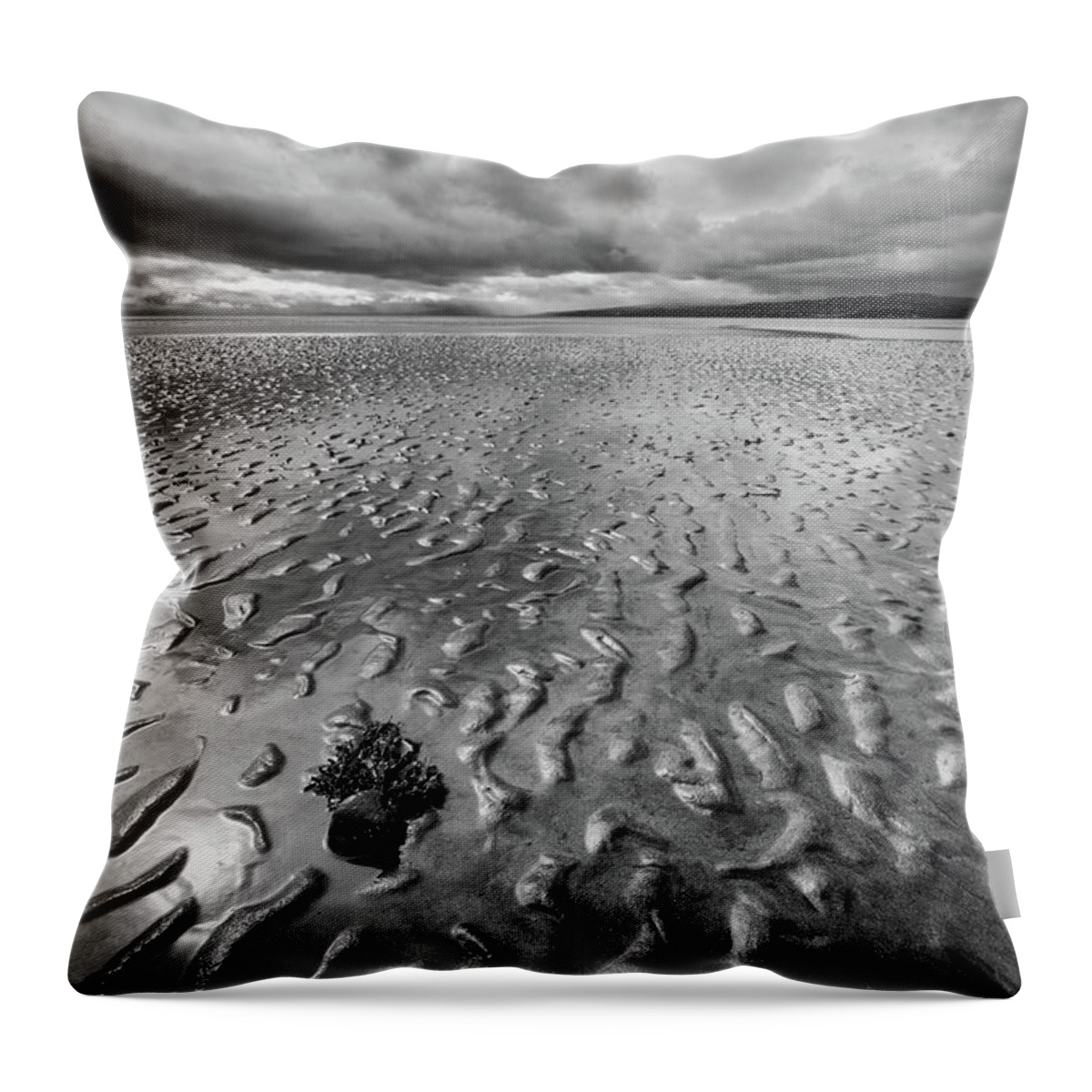 Lough Throw Pillow featuring the photograph Magilligan Ripples by Nigel R Bell