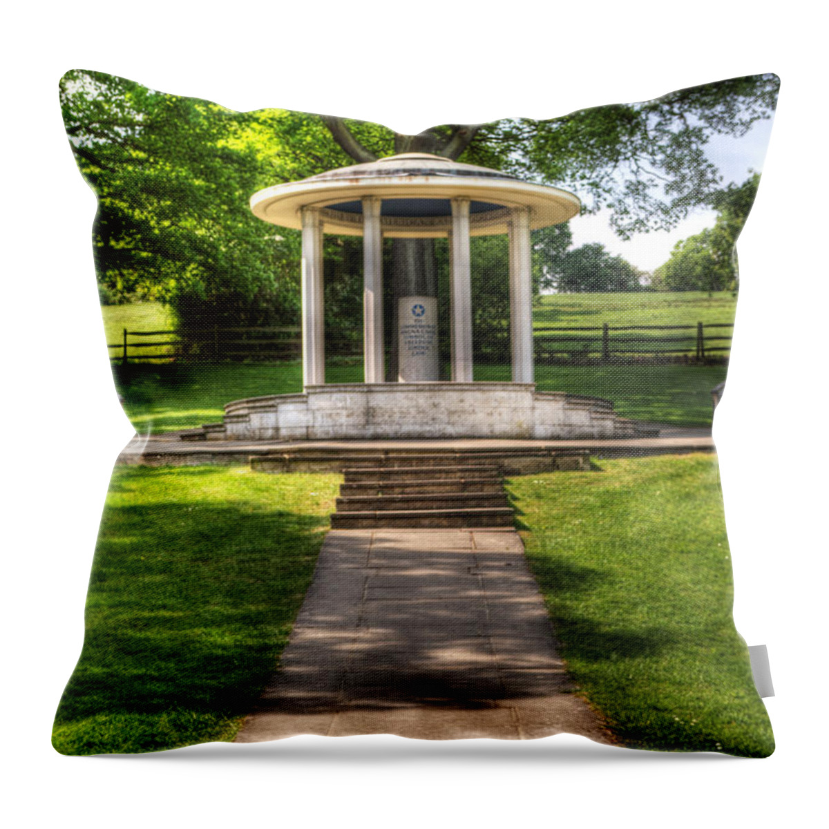 Magna Throw Pillow featuring the photograph Magna Carta Memorial by Chris Day