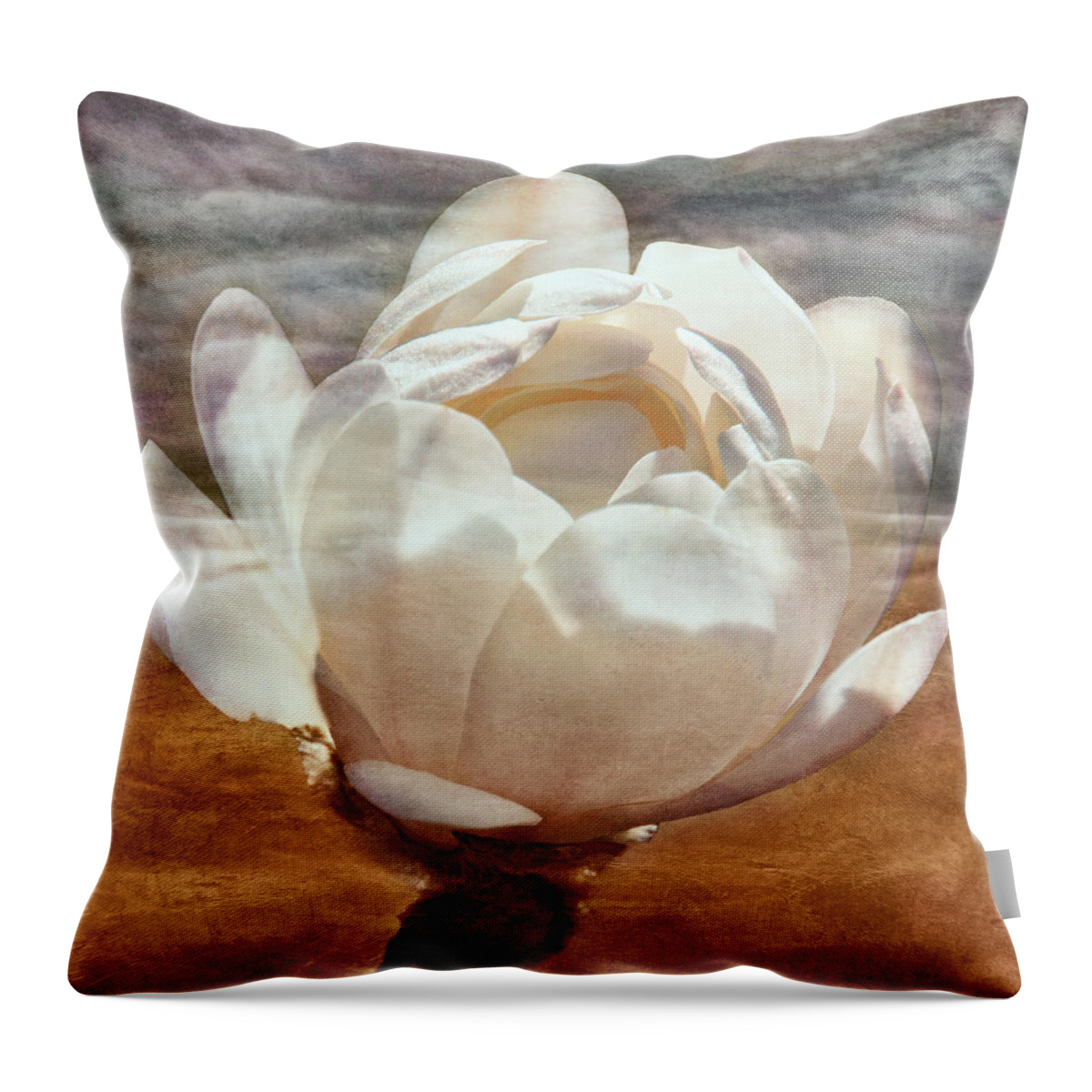 Magnolia Throw Pillow featuring the photograph Magnolia Mystery by Leda Robertson