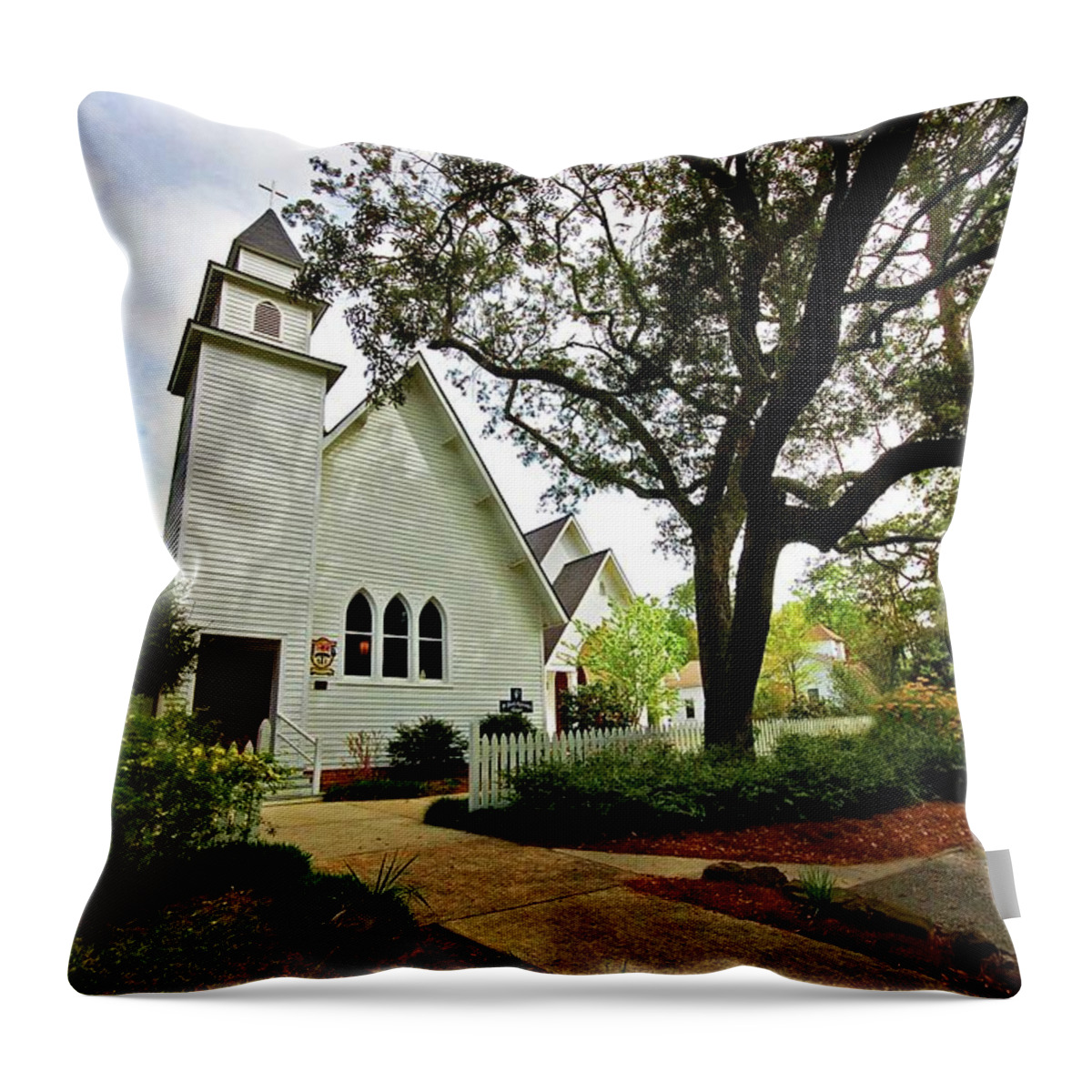Alabama Photographer Throw Pillow featuring the digital art Magnolia Springs by Michael Thomas