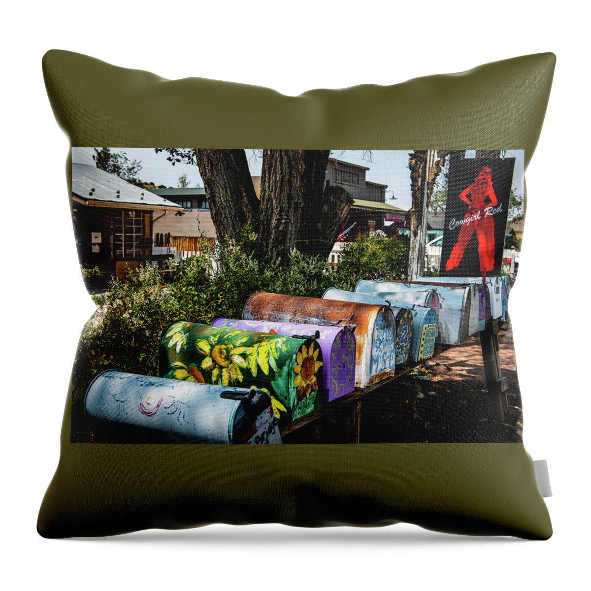Historic Throw Pillow featuring the photograph Mailboxes of Madrid by Paul LeSage