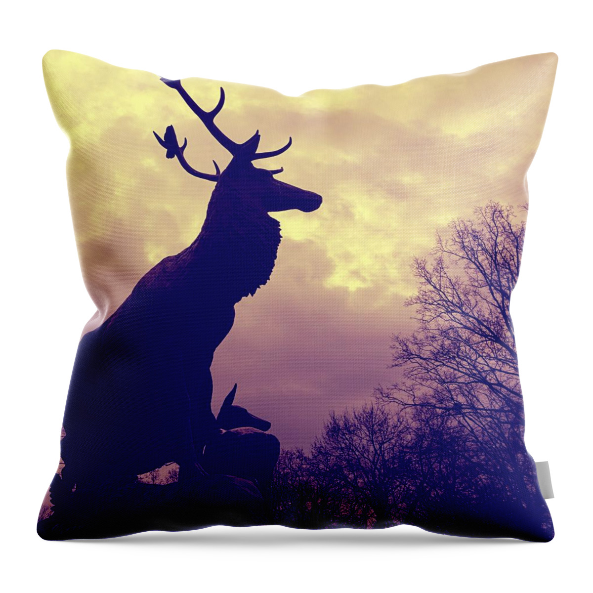 Deer Throw Pillow featuring the photograph Majestic Deer at Parc de Sceaux by Aurella FollowMyFrench
