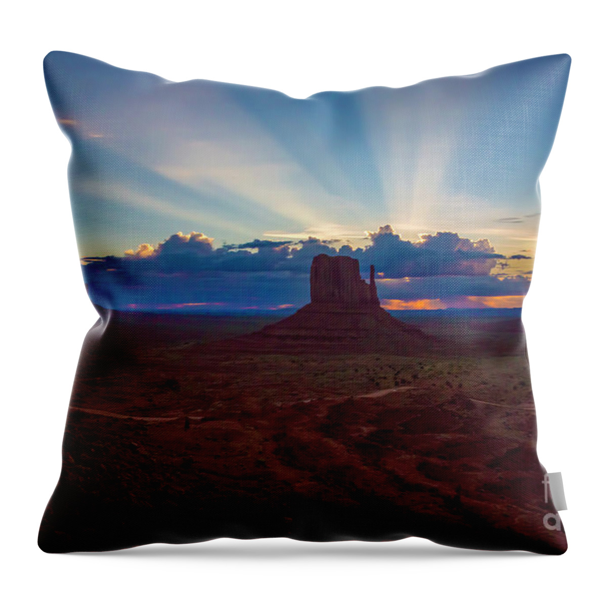 Majestic Sunrise Throw Pillow featuring the photograph Majestic Sunrise, Monument Valley by Felix Lai