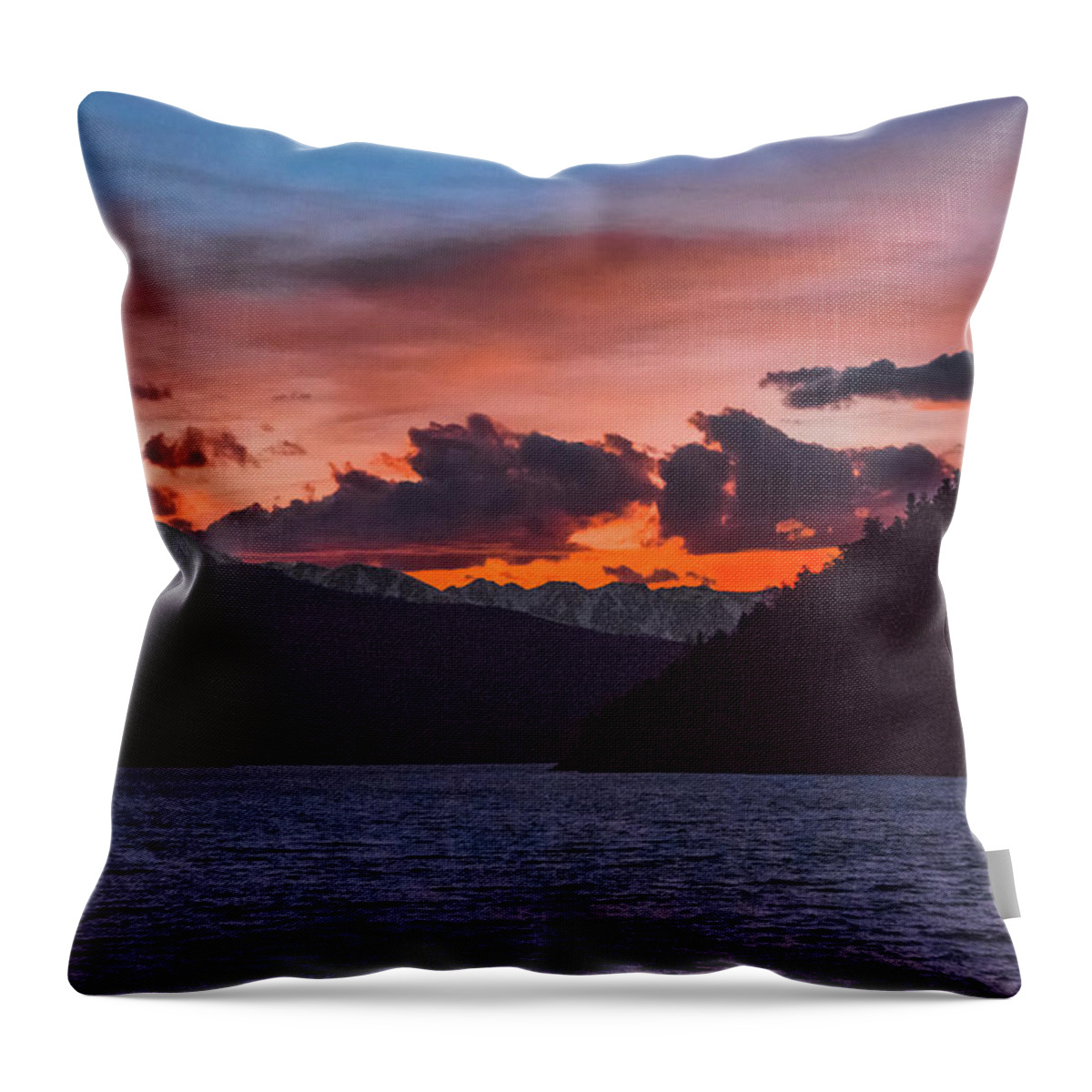 Sunset Throw Pillow featuring the photograph Majestic Sunset in Summit Cove by Stephen Johnson
