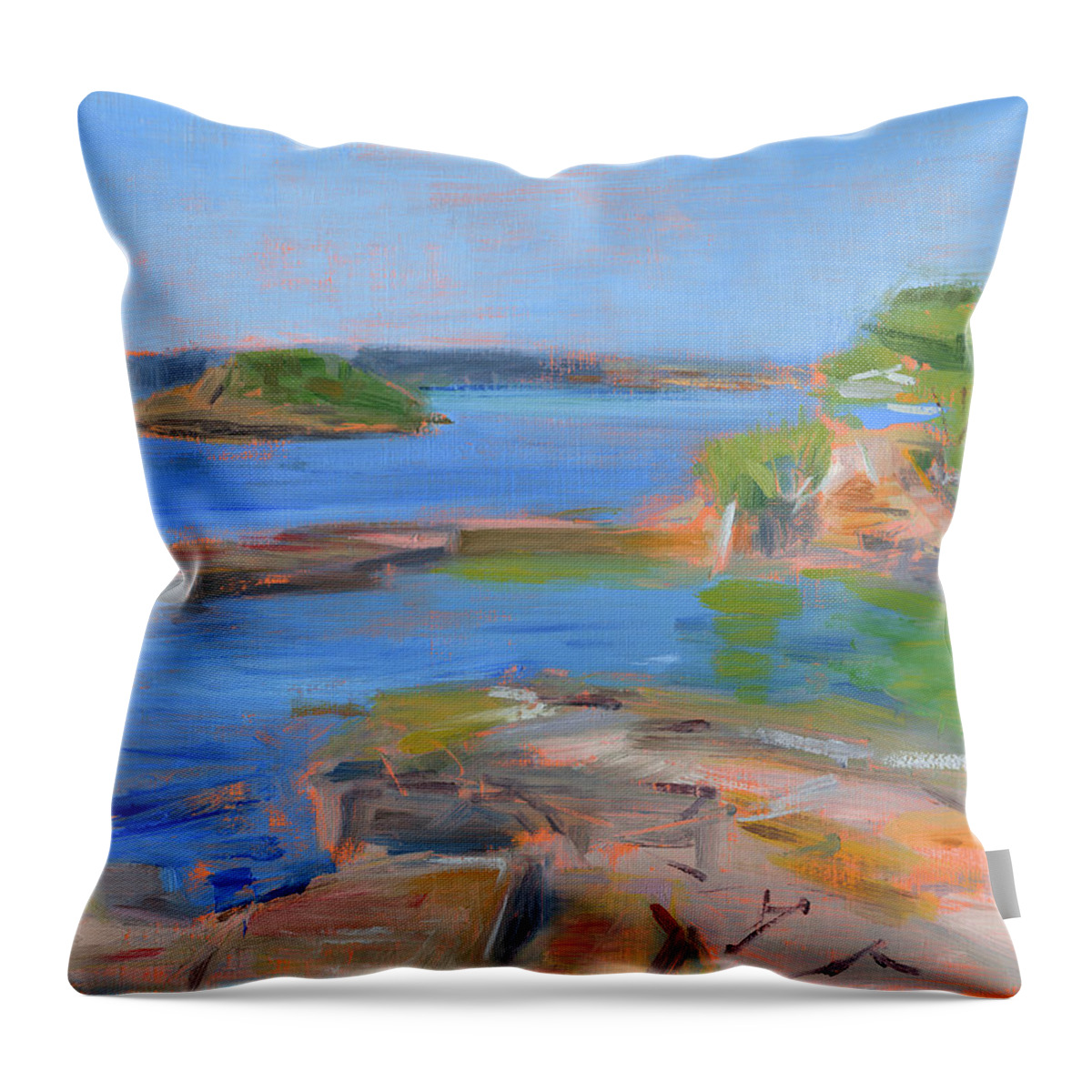 Majorca Throw Pillow featuring the painting Untitled #366 by Chris N Rohrbach