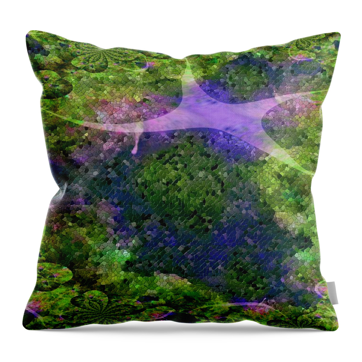 Mosaic Throw Pillow featuring the digital art Make a Wish by Claire Bull
