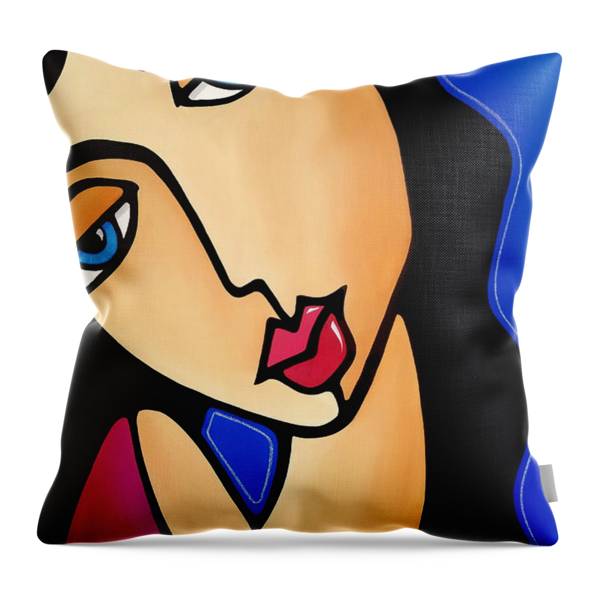 Fidostudio Throw Pillow featuring the painting Make Life Simple by Tom Fedro