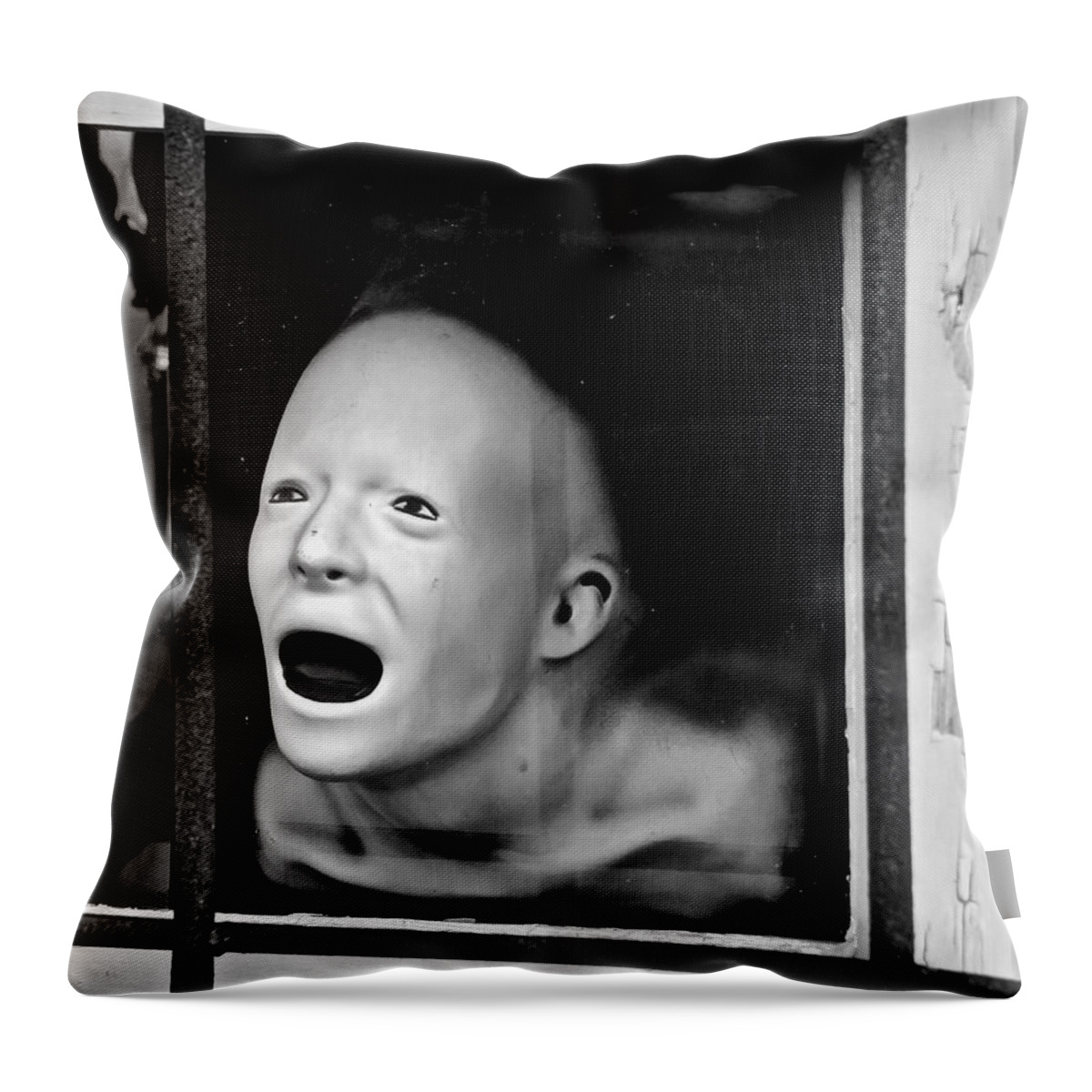 Black & White Photo Throw Pillow featuring the photograph Make me Wanna Holler by Mike Reilly