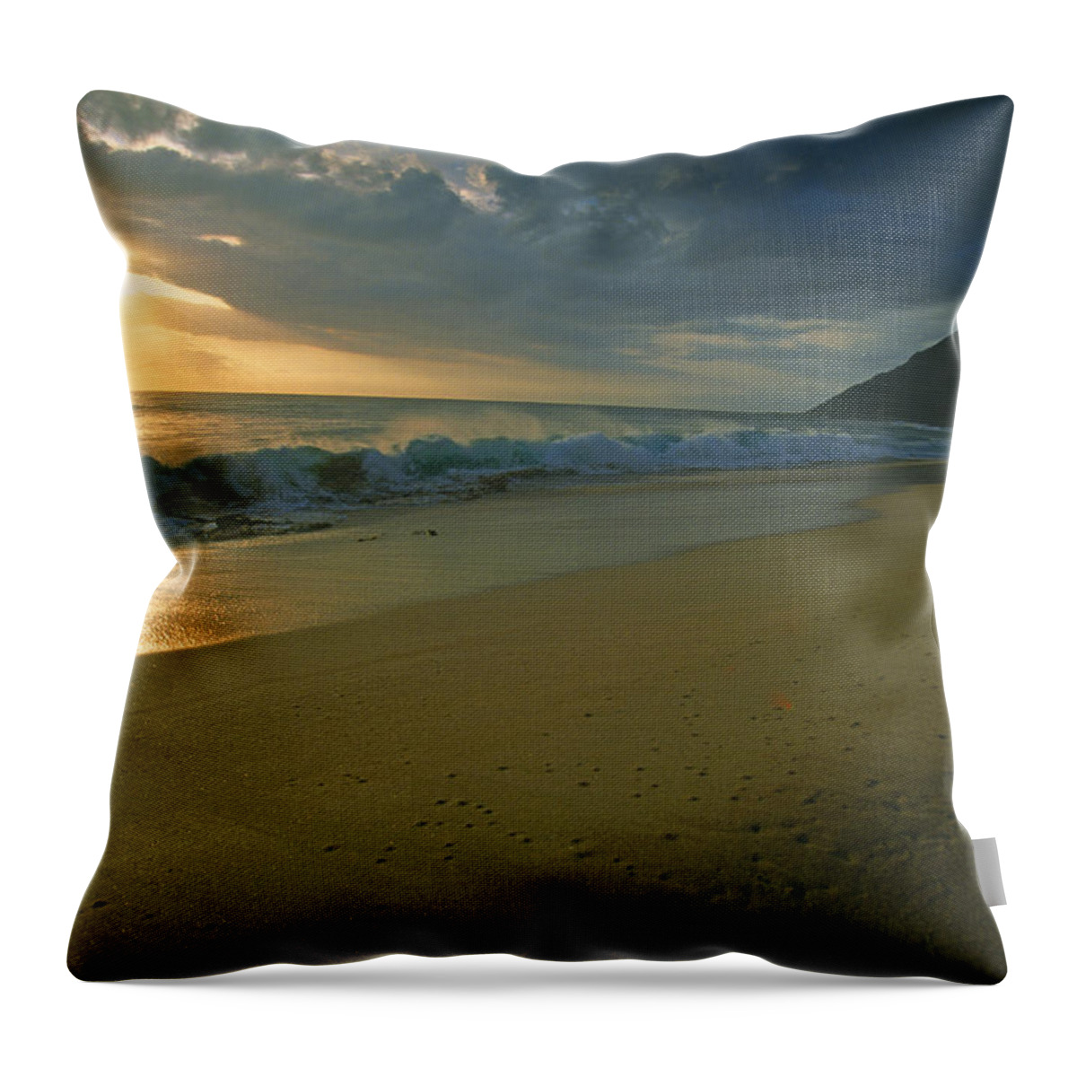 Hawaii Throw Pillow featuring the photograph Makua beach, Oahu, Hawaii by Gary Corbett