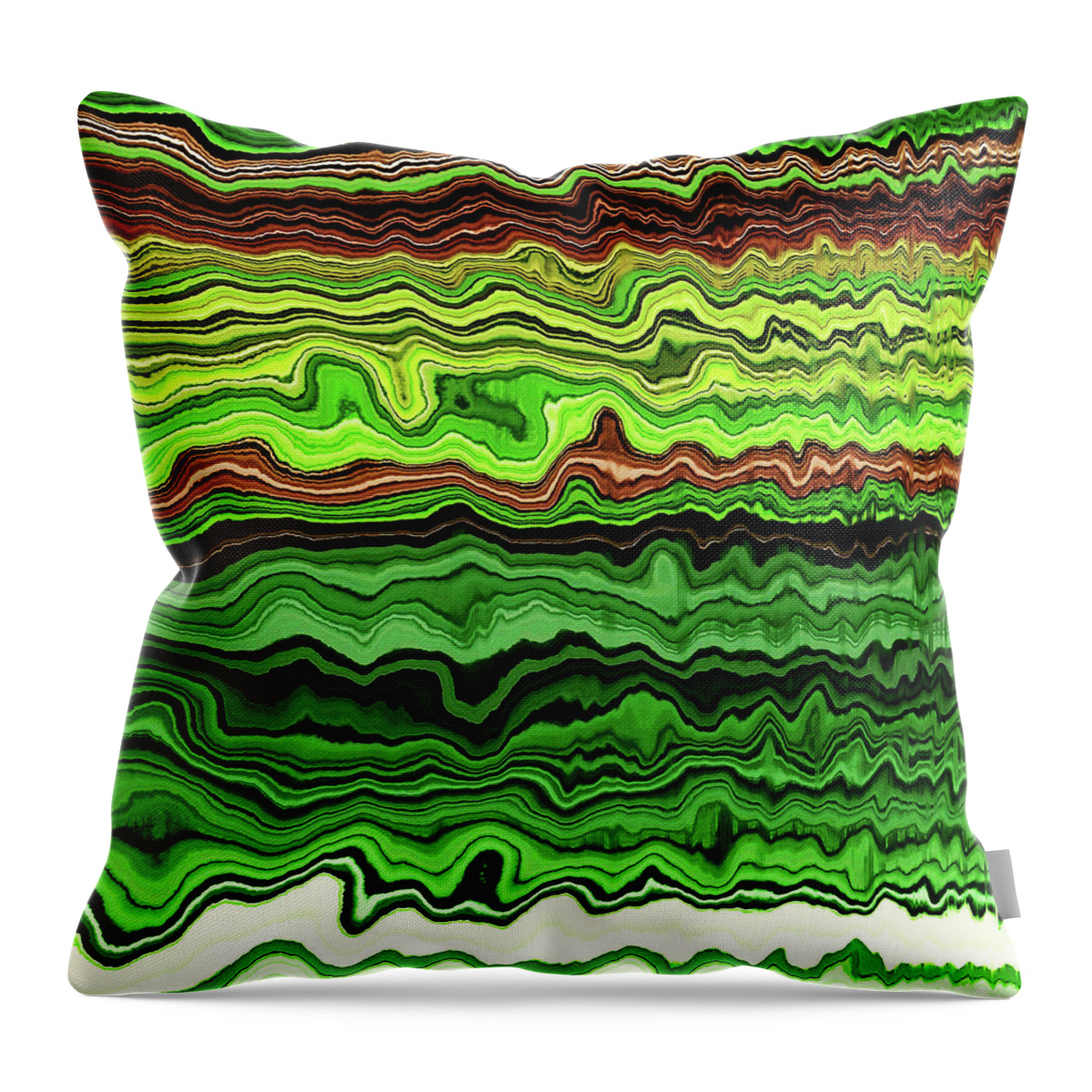 Malachite Throw Pillow featuring the digital art Malachite No. 6-1 by Sandy Taylor
