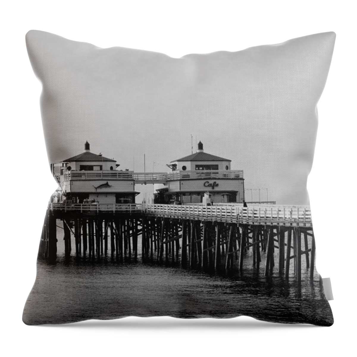 Malibu Throw Pillow featuring the photograph Malibu Pier by Fraida Gutovich