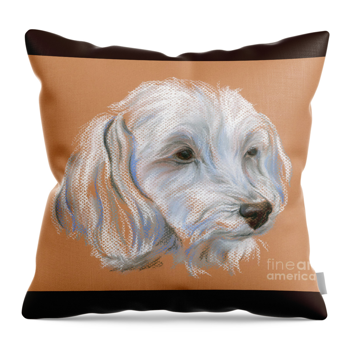 Dog Throw Pillow featuring the pastel Maltipoo Portrait by MM Anderson