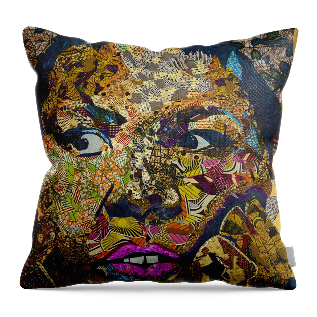Maya Angleou Throw Pillow featuring the tapestry - textile Mama's Watching by Apanaki Temitayo M