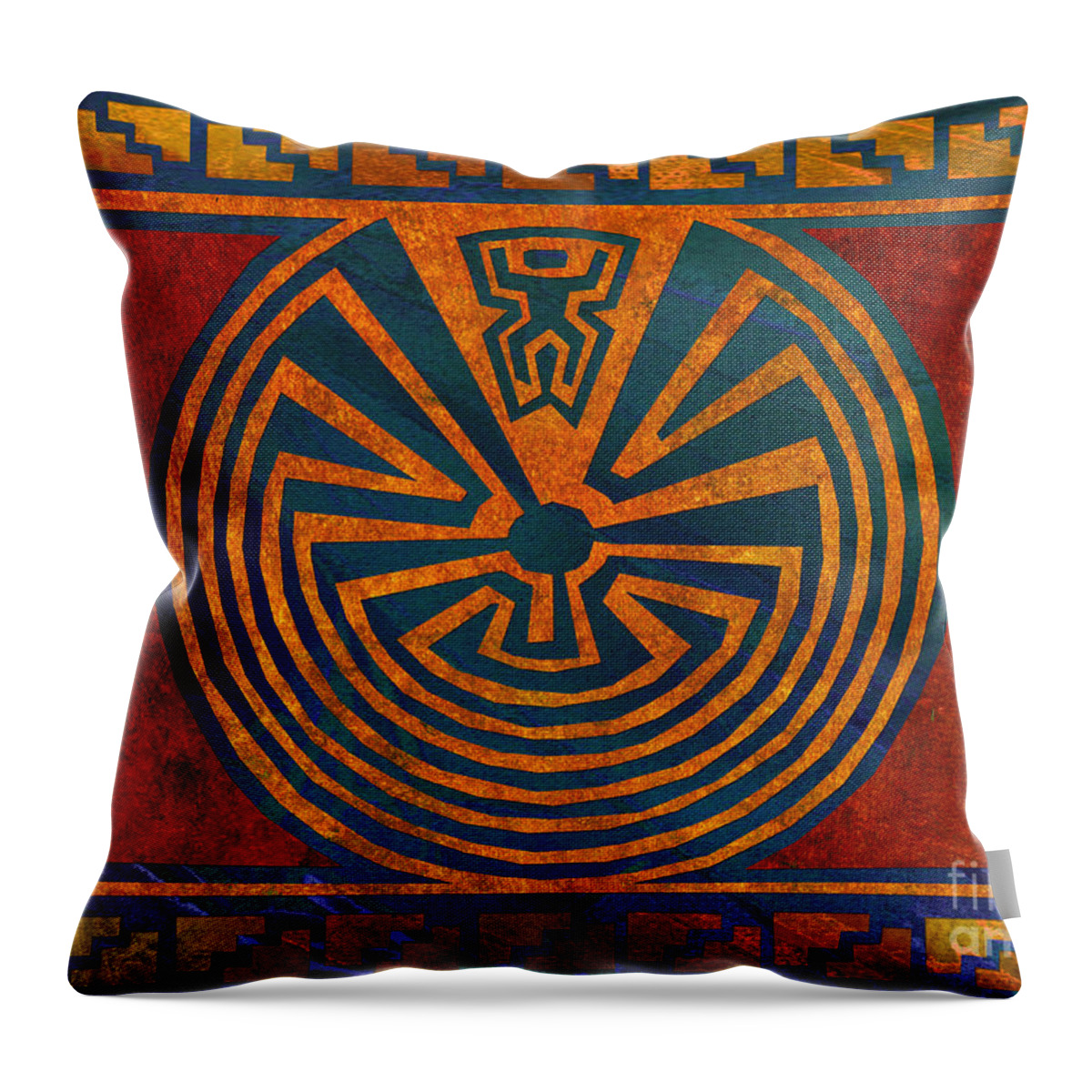 Maze Throw Pillow featuring the digital art Man in the Maze by Linda Henry
