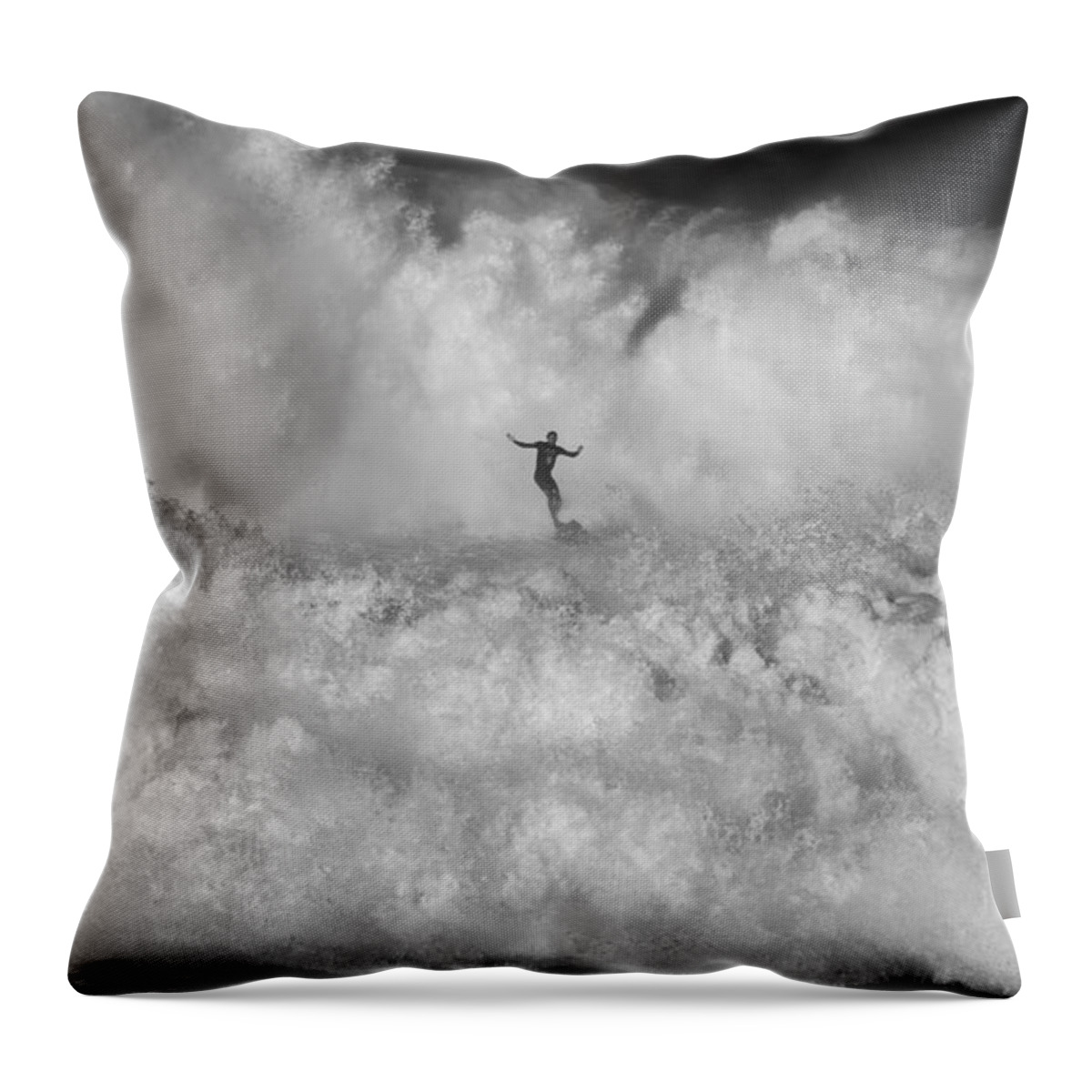 Sea Throw Pillow featuring the photograph Man vs Nature by Santi Carral