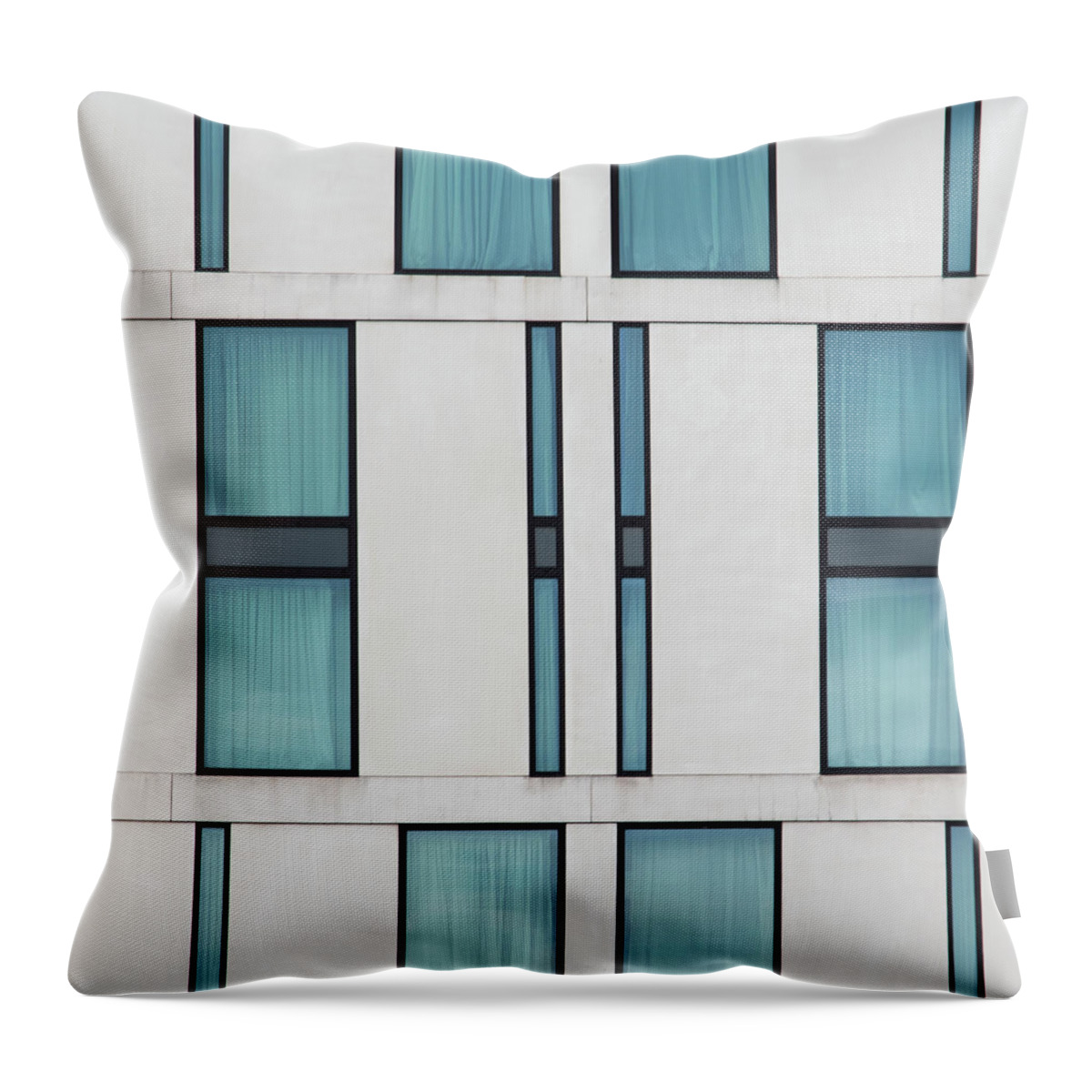 Urban Throw Pillow featuring the photograph Square - Liverpool Windows 1 by Stuart Allen