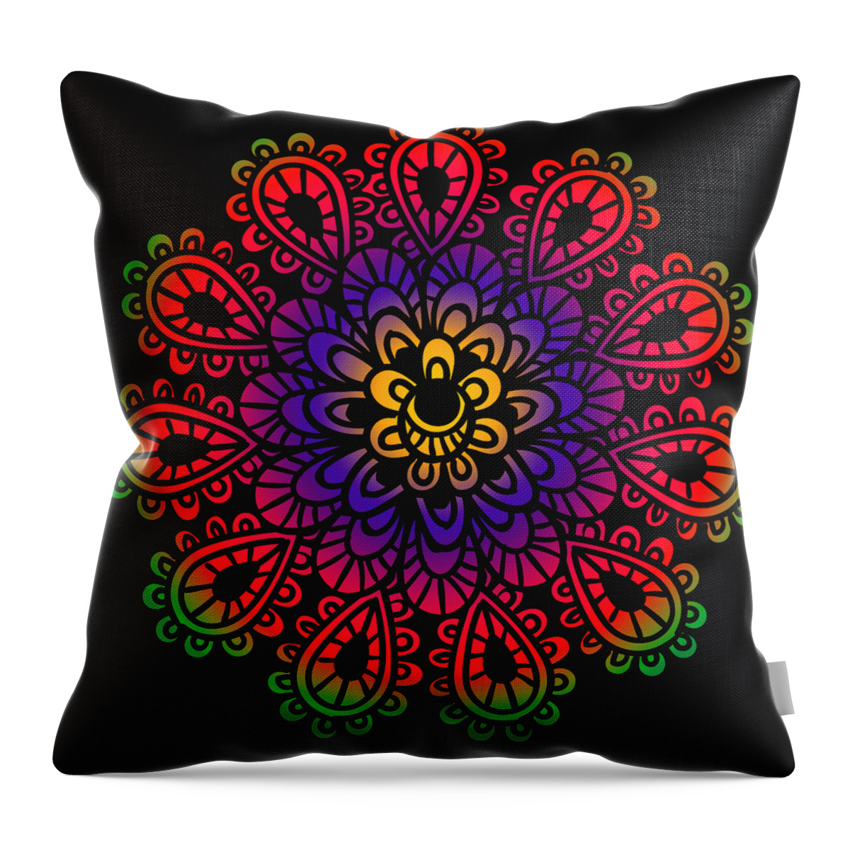 Georgiana Romanovna Throw Pillow featuring the digital art Mandala By Lamplight by Georgiana Romanovna