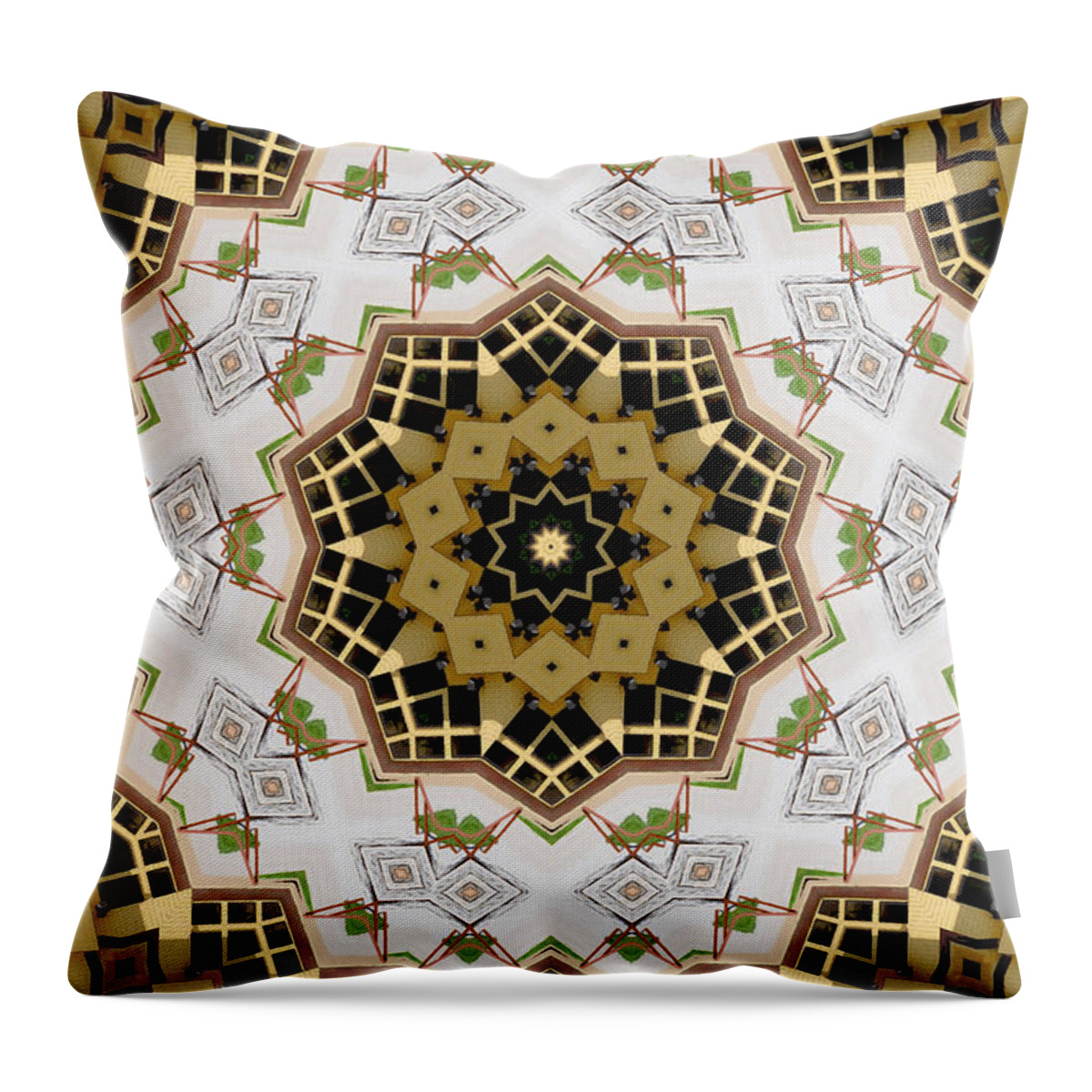 Mandala - Pattern Throw Pillow featuring the painting Mandala - pattern 16 by Jeelan Clark