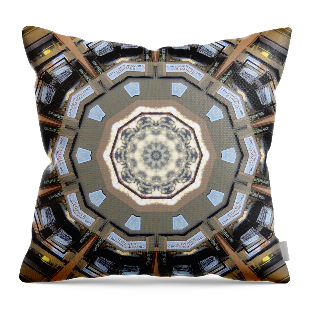 Mandala - Pattern Throw Pillow featuring the painting Mandala - pattern 4 by Jeelan Clark