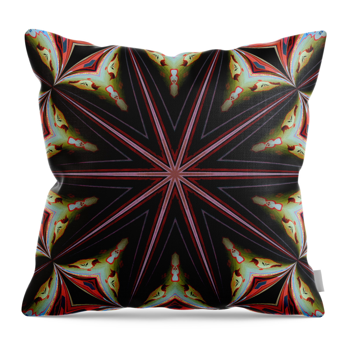 Mandala - Pattern Throw Pillow featuring the painting Mandala - pattern 6 by Jeelan Clark