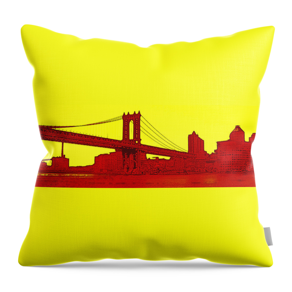 Manhattan Bridge Throw Pillow featuring the photograph Manhattan Bridge by Julie Lueders 