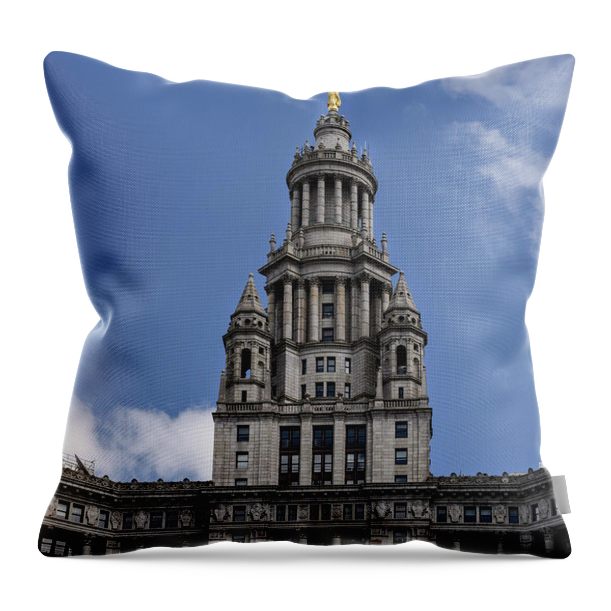 Manhattan Throw Pillow featuring the photograph Manhattan City Hall by Judy Wolinsky