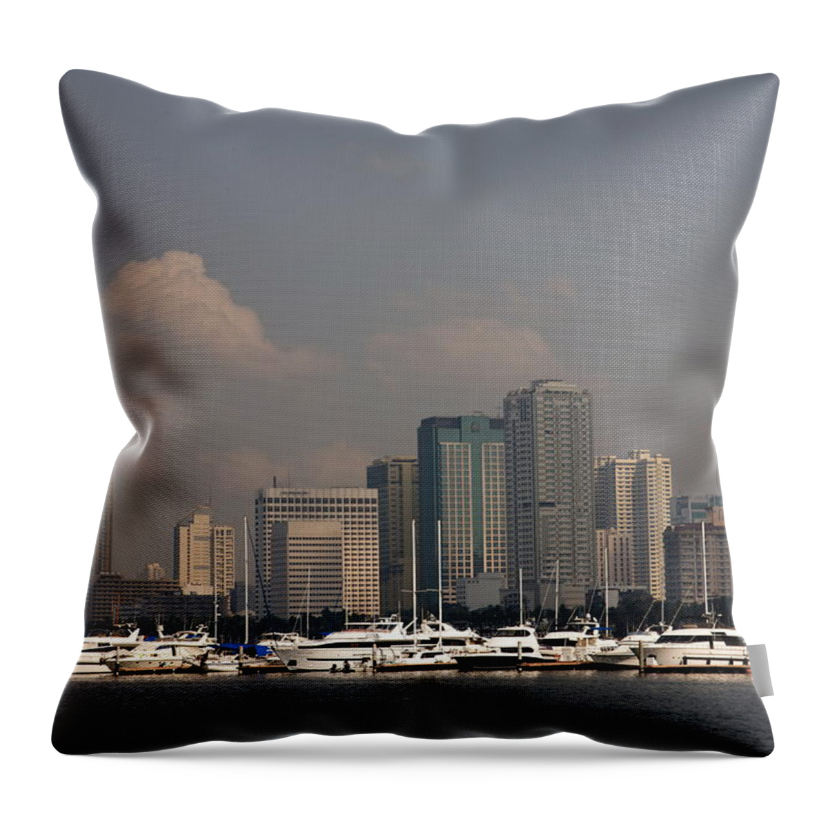 Manila Throw Pillow featuring the photograph Manila Bay. by Christopher Rowlands