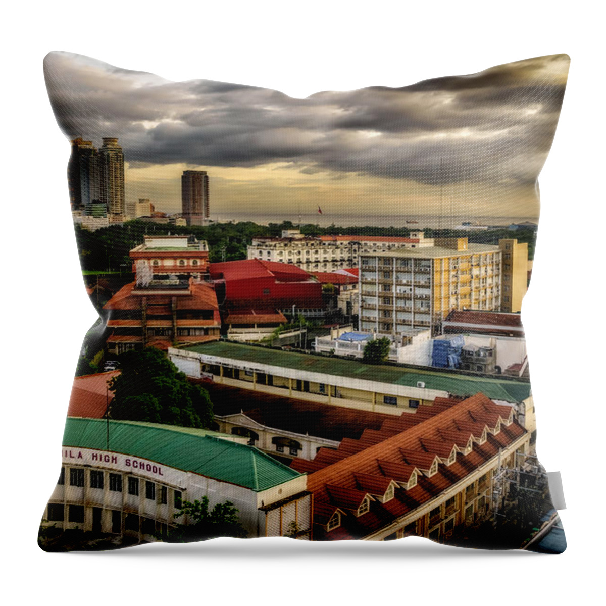 Manila Throw Pillow featuring the photograph Manila High School by Adrian Evans