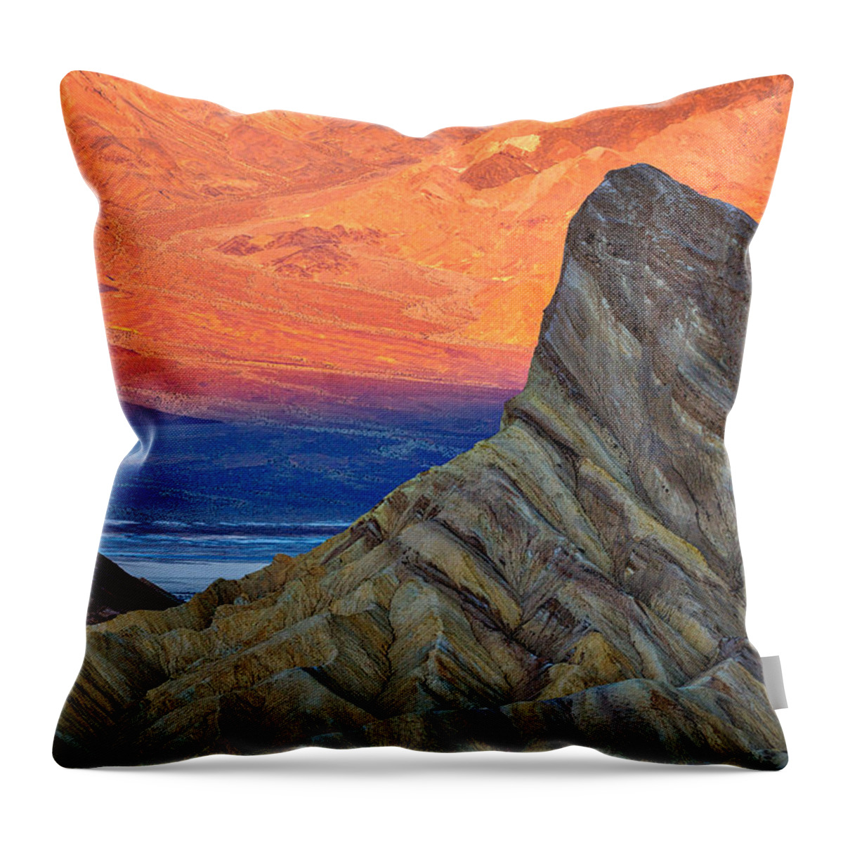 California Throw Pillow featuring the photograph Manly Beacon at Sunrise - Death Valley by Stuart Litoff