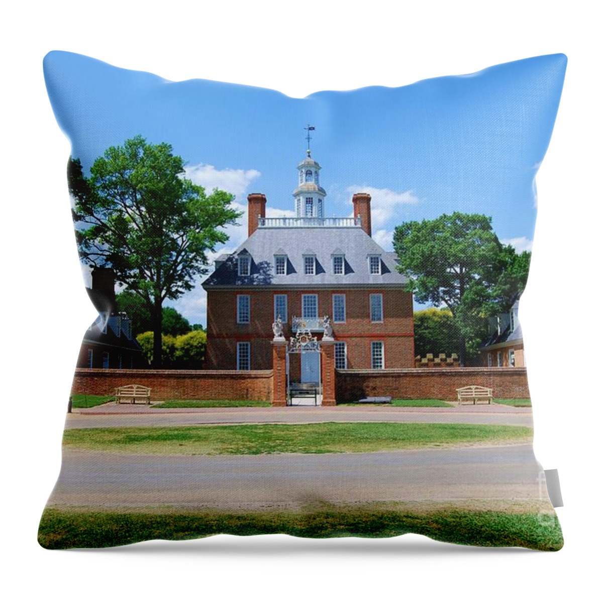 Landscape Throw Pillow featuring the photograph Mansion by Eric Liller