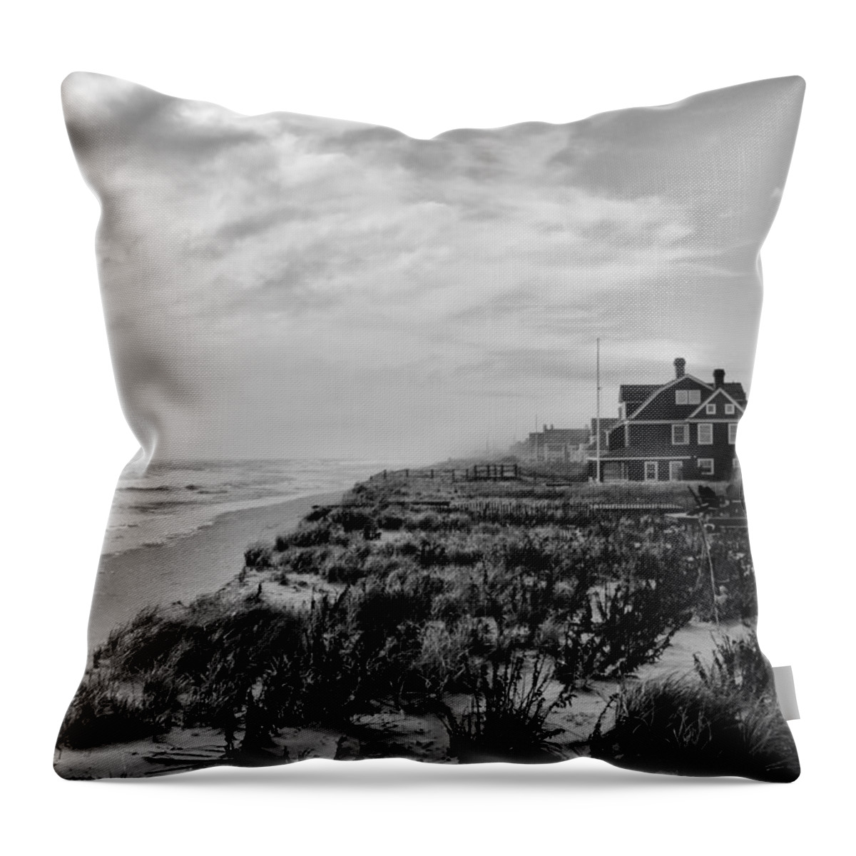 Jersey Shore Throw Pillow featuring the photograph Mantoloking Beach - Jersey Shore by Angie Tirado