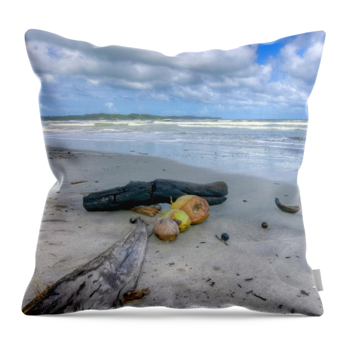Trinidad Throw Pillow featuring the photograph Manzanilla Beach by Nadia Sanowar