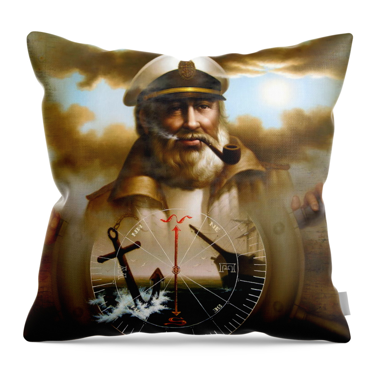 Map Throw Pillow featuring the painting Map Captain 8 by Yoo Choong Yeul