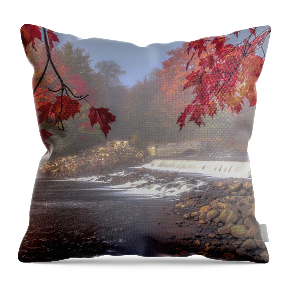 Adirondacks Throw Pillow featuring the photograph Maple Leaf Frame WS by Rod Best