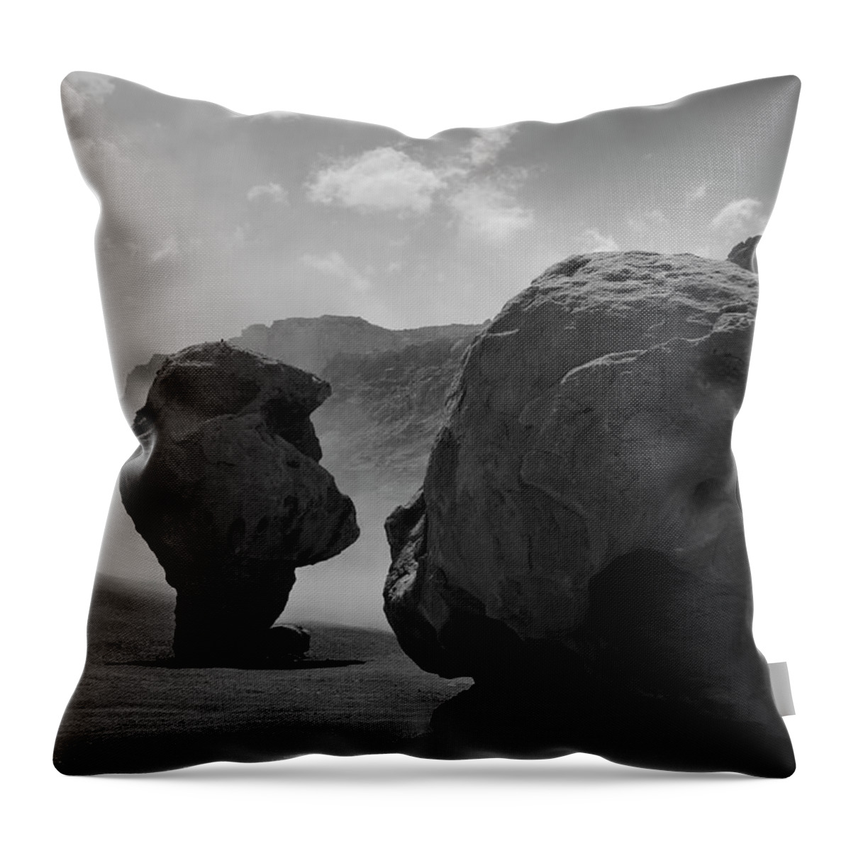 Marble Throw Pillow featuring the photograph Marble Canyon II BW by David Gordon