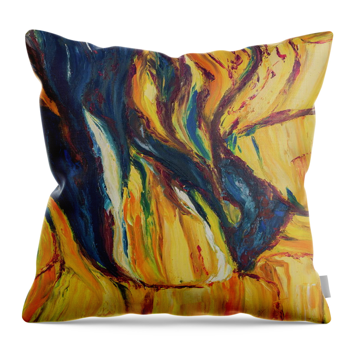 Marble Throw Pillow featuring the painting Marble by Neslihan Ergul Colley