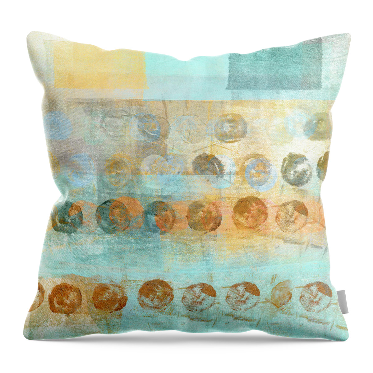 Marbles Throw Pillow featuring the mixed media Marbles Found Number 3 by Carol Leigh