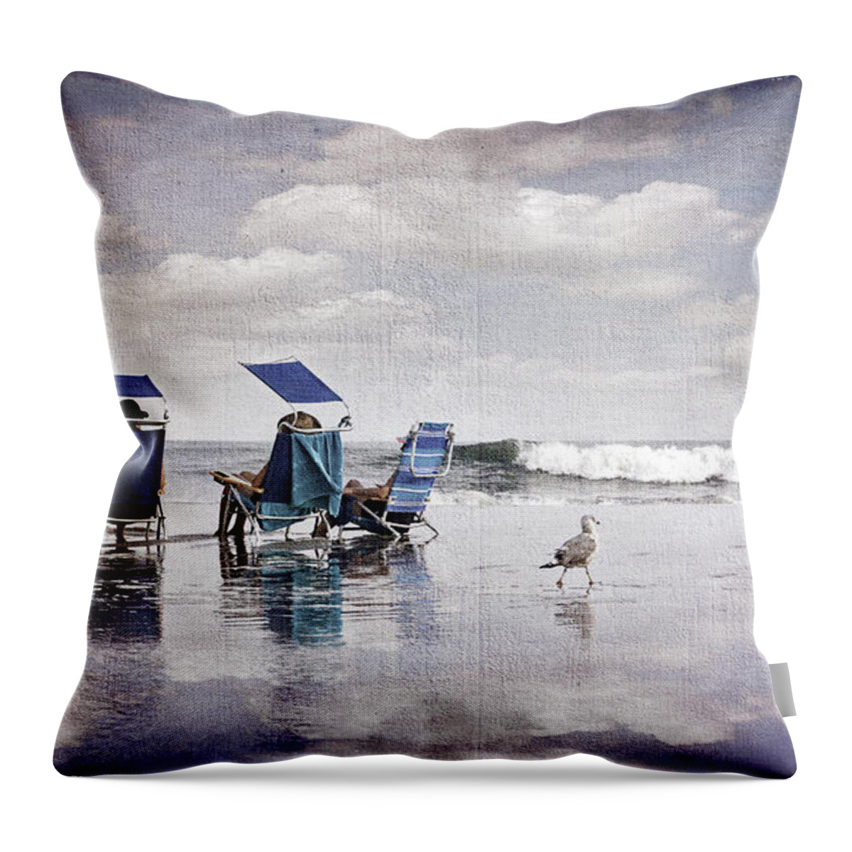 Water Throw Pillow featuring the photograph Margate Beach Relaxation by Alissa Beth Photography