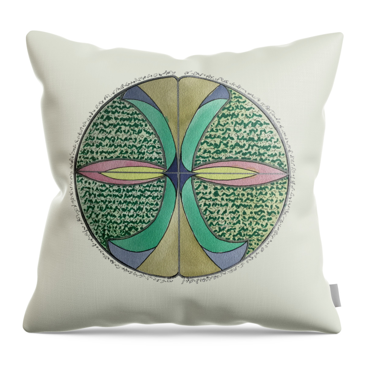 Soul Portrait Throw Pillow featuring the painting MarGret Soul Portrait by AHONU Aingeal Rose