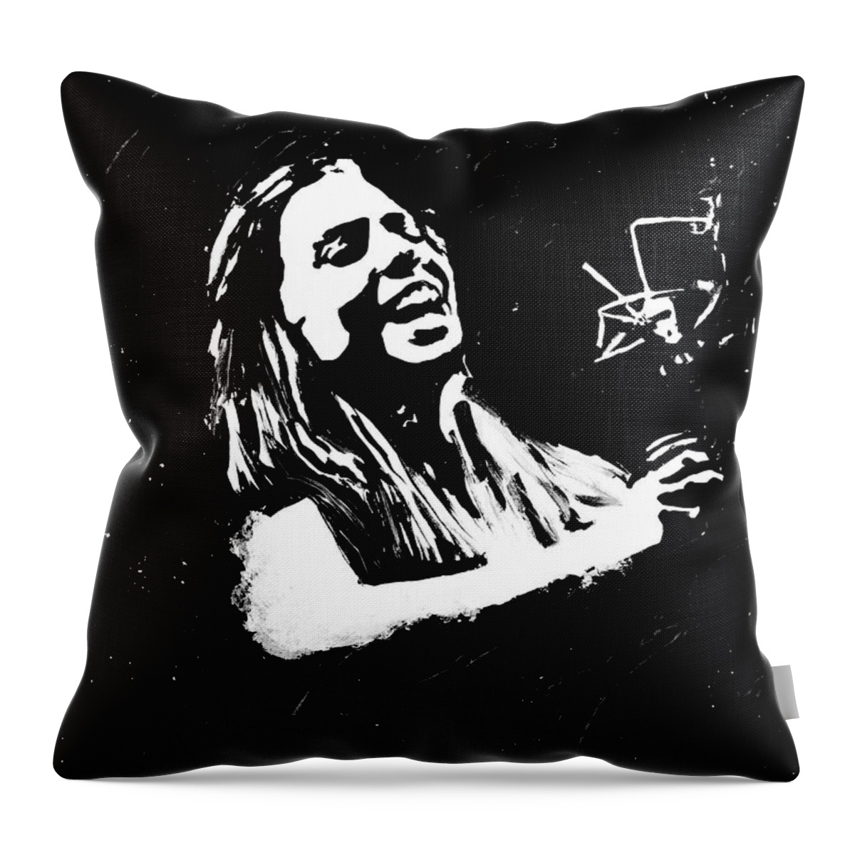 Music Throw Pillow featuring the painting Maria by Alys Caviness-Gober