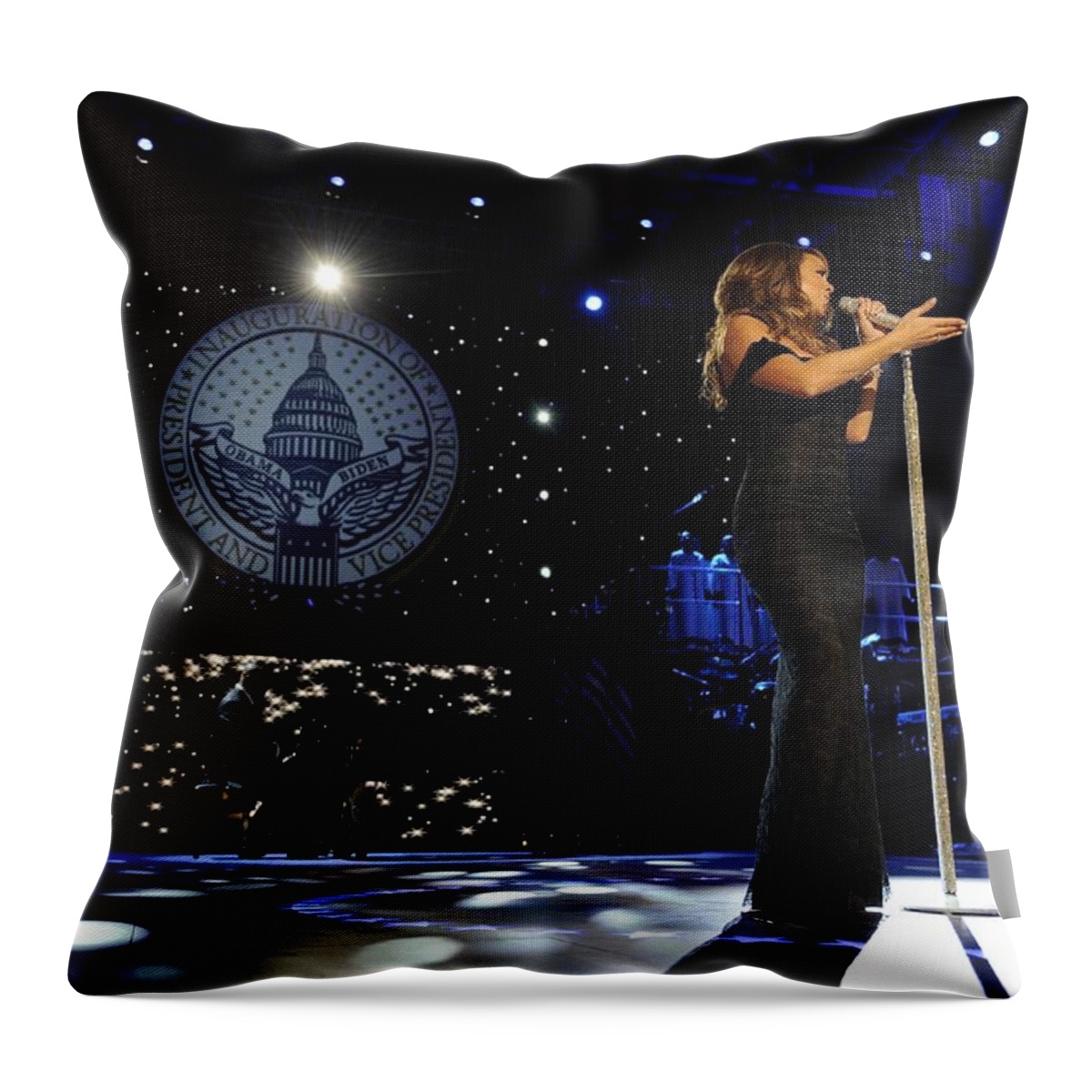 Mariah Carey Throw Pillow featuring the photograph Mariah Carey by Jackie Russo