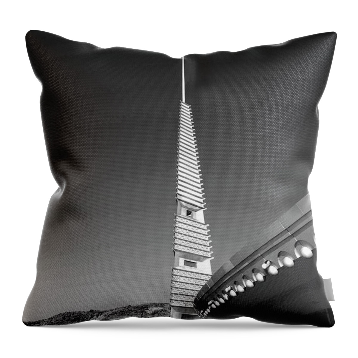 Infrared Throw Pillow featuring the photograph Marin County Civic Center - Infrared by David Bearden